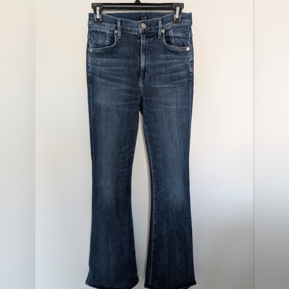 Citizens of Humanity Fleetwood High Rise Flare Jeans Size 27 Dark Wash Denim - Picture 1 of 12